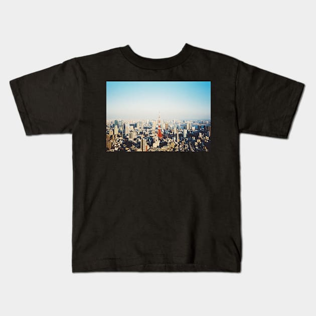 Tokyo Cityscape Shot on Film (Porta 400) Kids T-Shirt by visualspectrum